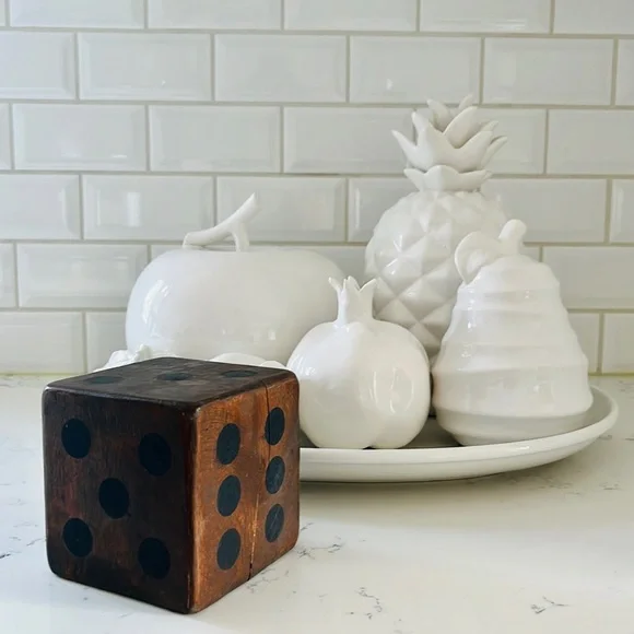 Crate&barrel Rustic Oversized Wooden Dice - Picture 4 of 16